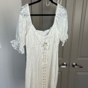 Sabo Skirt White Lace-Up Dress